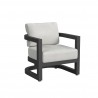 Sunset West Malibu Club Chair in Cast Silver, No Welt Side