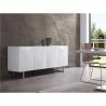 Whiteline Modern Living Paul Buffet With 5mm Pure Tempered Grey/White Glass Top - Whiteline Modern Living Paul Buffet With 5mm Pure Tempered Grey/White Glass Top