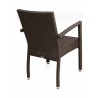Hand Woven PE Synthetic Wicker Arm Chair - Coffee - Back