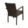 Hand Woven PE Synthetic Wicker Arm Chair - Coffee - Back - Hand Woven PE Synthetic Wicker Arm Chair - Coffee - Back