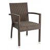 Hand Woven PE Synthetic Wicker Arm Chair - Coffee