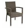 Hand Woven PE Synthetic Wicker Arm Chair - Coffee - Hand Woven PE Synthetic Wicker Arm Chair - Coffee