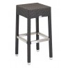 Hand Woven PE Synthetic Wicker Over Aluminum Frame Barstool - WIC-17BB - Coffee