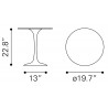 Wilco Side Table in White - Dimensions