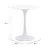 Wilco Side Table in White - Table Dimensions