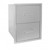  Wildfire Outdoor Living Double Drawer 16” X 22” 304 Black SS - Angled