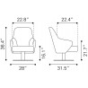 Zuo Modern Withby Accent Chair Gray - Dimensions