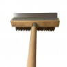 WPPO Ovens Pizza Oven Brush with Scraper and Wooden Handle - Brush Close-up