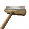 WPPO Ovens Pizza Oven Brush with Scraper and Wooden Handle - Angled of Brush Vew