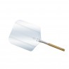 WPPO Ovens Traditional Aluminum Pizza Peel Wood Handle 12" x 26" - Angled