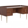 Sunpan Moretti Desk Large Walnut - Front Side Angle