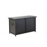 Alfresco Home the Yacht Small RTA Aluminum Storage/Cushion Cabinet - Dolphin - Front Side Angle