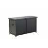 Alfresco Home the Yacht Small RTA Aluminum Storage/Cushion Cabinet - Dolphin - Front Side Angle - Alfresco Home the Yacht Small RTA Aluminum Storage/Cushion Cabinet - Dolphin - Front Side Angle