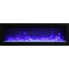 50" Basic Clean-face Electric Built-in With Glass With Black Steel Surround Fireplace - Blue Flame