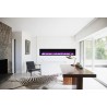 88" Basic Clean-face Electric Built-in With Glass With Black Steel Surround Fireplace - Lifestyle
