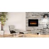 Amantii 26" Flush Mount fireplace with Black Glass Surround And Log set