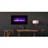 Amantii 34" Flush Mount fireplace with Black Glass Surround And Log set - Lifestyle