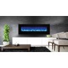 Amantii 60" Flush Mount fireplace with Black Glass Surround And Log set - Lifestyle