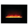 Amantii 26" Flush Mount fireplace with Black Glass Surround And Log set - With Yellow Ember Flame