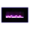 Amantii 34" Flush Mount fireplace with Black Glass Surround And Log set - Purple Flame