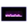 Amantii 34" Flush Mount fireplace with Black Glass Surround And Log set - Purple Flame - Amantii 34" Flush Mount fireplace with Black Glass Surround And Log set - Purple Flame