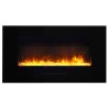 Amantii 34" Flush Mount fireplace with Black Glass Surround And Log set - Blue Orange Glow