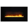Amantii 34" Flush Mount fireplace with Black Glass Surround And Log set - Blue Orange Glow - Amantii 34" Flush Mount fireplace with Black Glass Surround And Log set - Blue Orange Glow