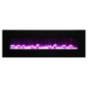 Amantii 60" Flush Mount fireplace with Black Glass Surround And Log set - Purple Flame