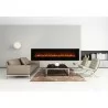 Amantii 88" Flush Mount Fireplace with Black Glass Surround And Log Set - Amantii 88" Flush Mount Fireplace with Black Glass Surround And Log Set