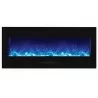 Amantii 50" fireplace with Black Glass surround - Blue Flame - Amantii 50" fireplace with Black Glass surround - Blue Flame