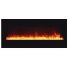 Amantii 50" fireplace with Black Glass surround - Red and Yellow Flame - No Logs