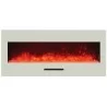 Amantii 50" fireplace with Black Glass surround - Orange Flame - Amantii 50" fireplace with Black Glass surround - Orange Flame