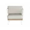 Sunpan Leon Lounge Chair - White - Palazzo Cream - Front Angle - Sunpan Leon Lounge Chair - White - Palazzo Cream - Front Angle