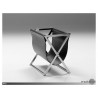 Mag Magazine Rack Black/White Leather Sling with Polished Stainless Steel