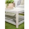 Essentials For Living Wrap Outdoor Coffee Table - Taupe & White Flat Rope, Gray Teak - Lifestyle - Essentials For Living Wrap Outdoor Coffee Table - Taupe & White Flat Rope, Gray Teak - Lifestyle