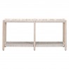 Essentials For Living Wrap Outdoor Console Table - Taupe & White Flat Rope, Gray Teak - Front Angle