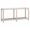 Essentials For Living Wrap Outdoor Console Table - Taupe & White Flat Rope, Gray Teak - Front Side Angle