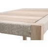 Essentials For Living Wrap Outdoor Console Table - Taupe & White Flat Rope, Gray Teak - Closeup Top Angle