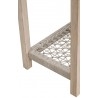 Essentials For Living Wrap Outdoor Console Table - Taupe & White Flat Rope, Gray Teak - Closeup Base Angle