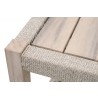 Essentials For Living Wrap Outdoor End Table - Taupe & White Flat Rope, Gray Teak - Closeup Angle