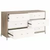 Essentials For Living Wrenn 6-Drawer Double Dresser - Angled with Opened Drawer - Essentials For Living Wrenn 6-Drawer Double Dresser - Angled with Opened Drawer