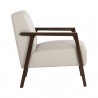 Sunpan Neymar Lounge Chair - Linea Light Grey Leather - Side Angle