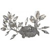  Silver Leaf with Clear Crystal
