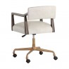 Sunpan Keagan Office Chair in Saloon Light Grey Leather - Back Side Angle