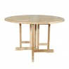 Anderson Teak 47" Round Butterfly Folding Table and Andrew Folding Chair table