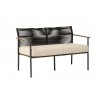 Alfresco Home Jakarta Deep Seating Love Seat - Black - Front Side Angle