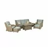 Patio Resort Lifestyle Rome Platinum 8-Piece Fire Deep Seating Group - Patio Resort Lifestyle Rome Platinum 8-Piece Fire Deep Seating Group