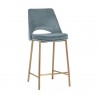 Sunpan Radella Counter Stool Bergen French Blue - Front Side Angle