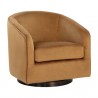Sunpan Hazel Swivel Lounge Chair in Dark-Bronze Gold Sky - Front Side Angle
