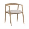 Sunpan Jeremy Dining Armchair in Weathered Oak-Dove Cream - Front Side Angle